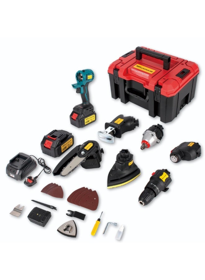 TriThardware Six-in-one 48V Brushless Power Tool Kit, Cordless Combo Kit, Multi-Functional Tool Kit,  with 1pcs 4.0 Ah Battery and Tool Boxes for DIY Projects, Homes and Gardens - Image 1