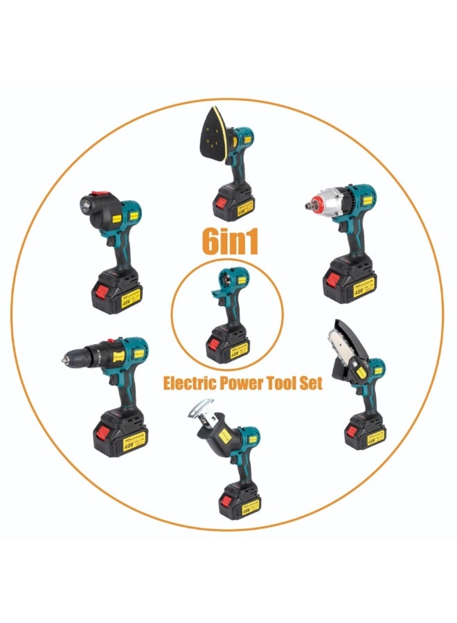 TriThardware Six-in-one 48V Brushless Power Tool Kit, Cordless Combo Kit, Multi-Functional Tool Kit,  with 1pcs 4.0 Ah Battery and Tool Boxes for DIY Projects, Homes and Gardens - Image 2