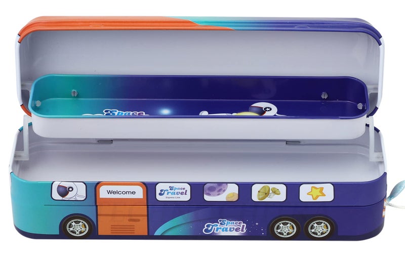 SHREE TECHNESH® Unique Bus Shape Pencil Box with Gel Pen for Kids School, Pencil Box with Pen - Image 3