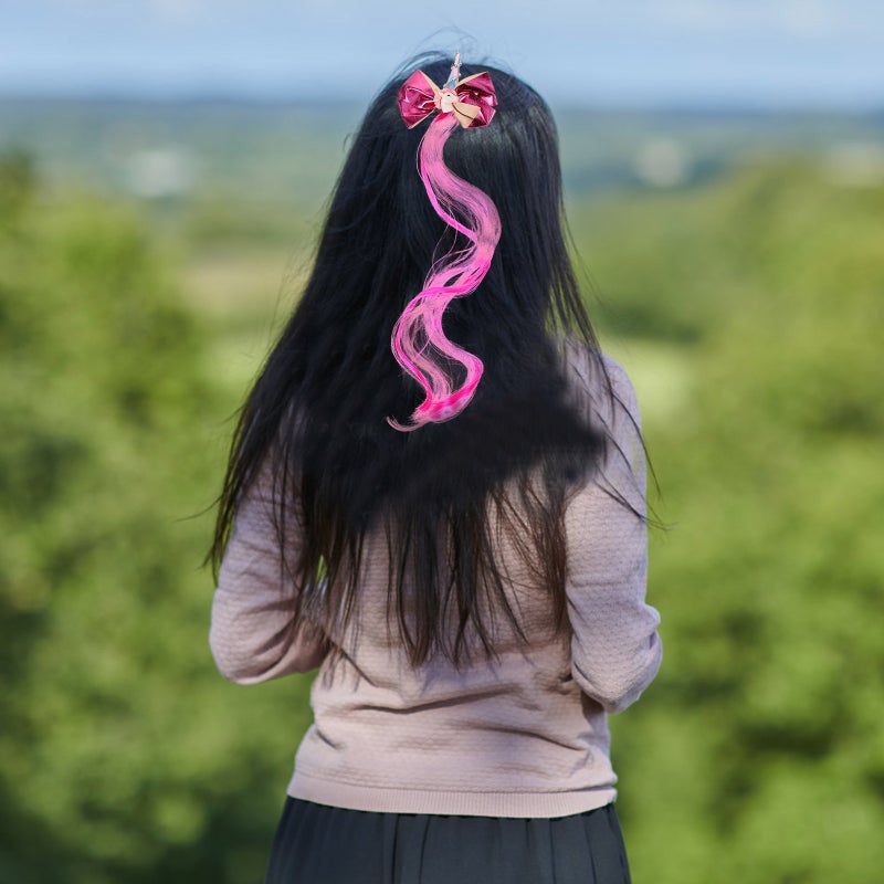 4 pcs Glittering Bowknot Hairpins Gradient Color Wig Barrette Hair Clips Hair Accessories for Kids Little Girls - Image 4