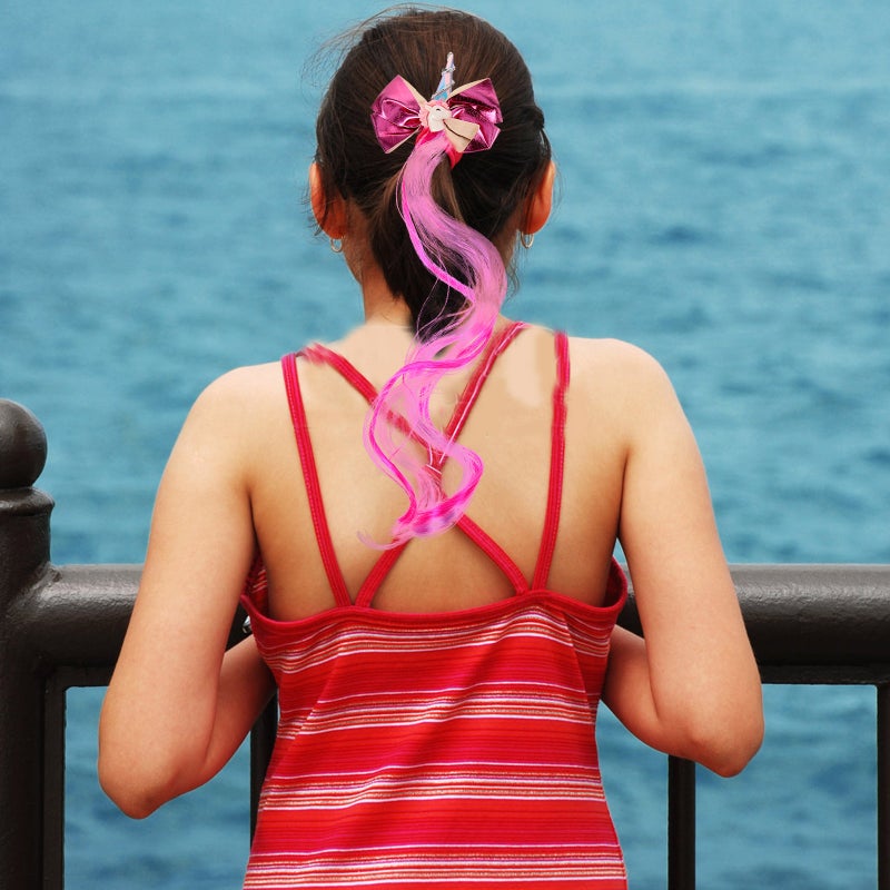 4 pcs Glittering Bowknot Hairpins Gradient Color Wig Barrette Hair Clips Hair Accessories for Kids Little Girls - Image 3