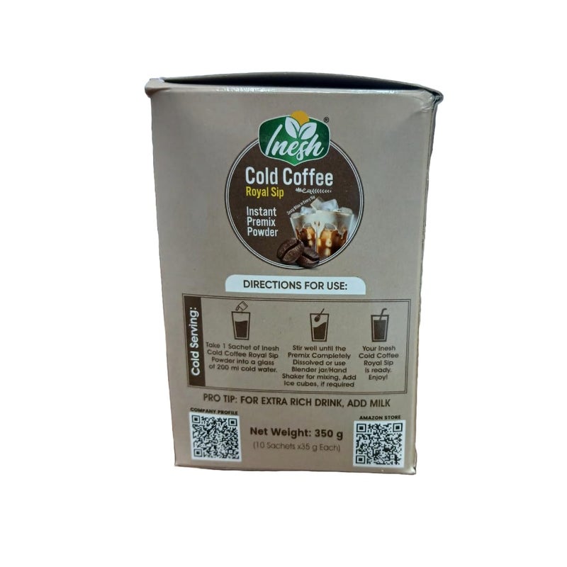 Inesh Cold Coffee Royal Sip | Instant Premix Powder | 10 Sachets x 35g set of 2 (Total 700g) - Image 4