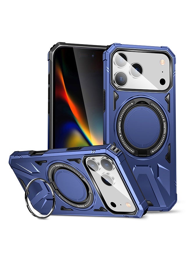 iPhone 17 Pro Case Full-coverage Phone Case Military-Grade Drop Protection iPhone 17 Pro Cover，Magnetic Mount Phone Case Dual-Layer Protection Reinforced Corners Drop-Proof Design-Blue - Image 1