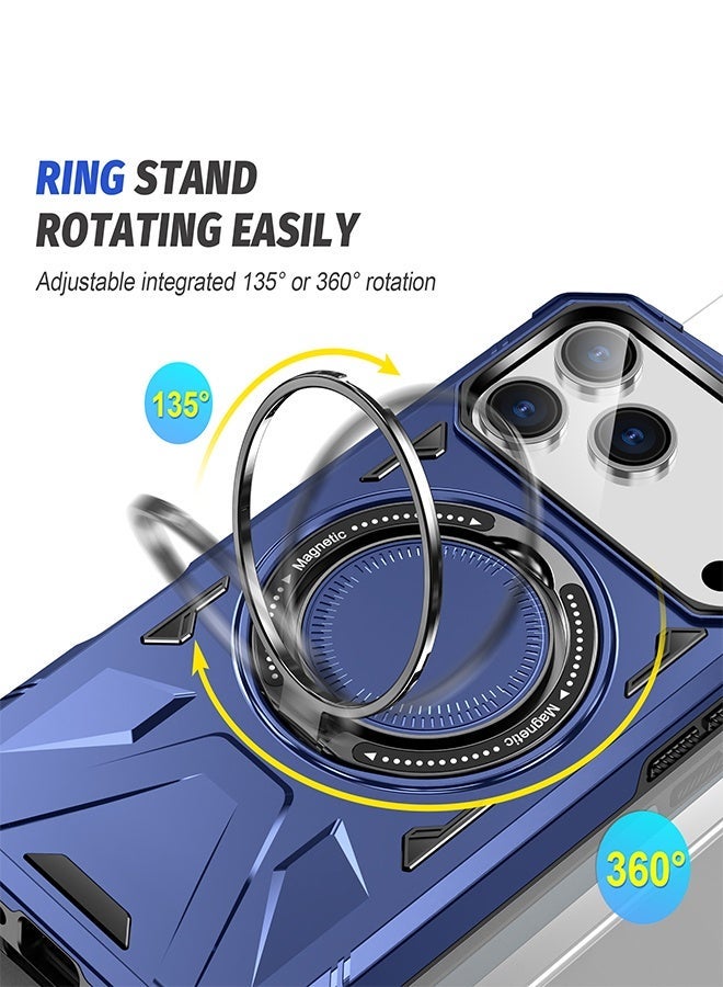 iPhone 17 Pro Case Full-coverage Phone Case Military-Grade Drop Protection iPhone 17 Pro Cover，Magnetic Mount Phone Case Dual-Layer Protection Reinforced Corners Drop-Proof Design-Blue - Image 3