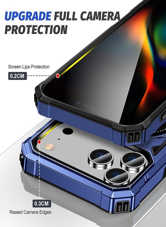 iPhone 17 Pro Case Full-coverage Phone Case Military-Grade Drop Protection iPhone 17 Pro Cover，Magnetic Mount Phone Case Dual-Layer Protection Reinforced Corners Drop-Proof Design-Blue - Image 4