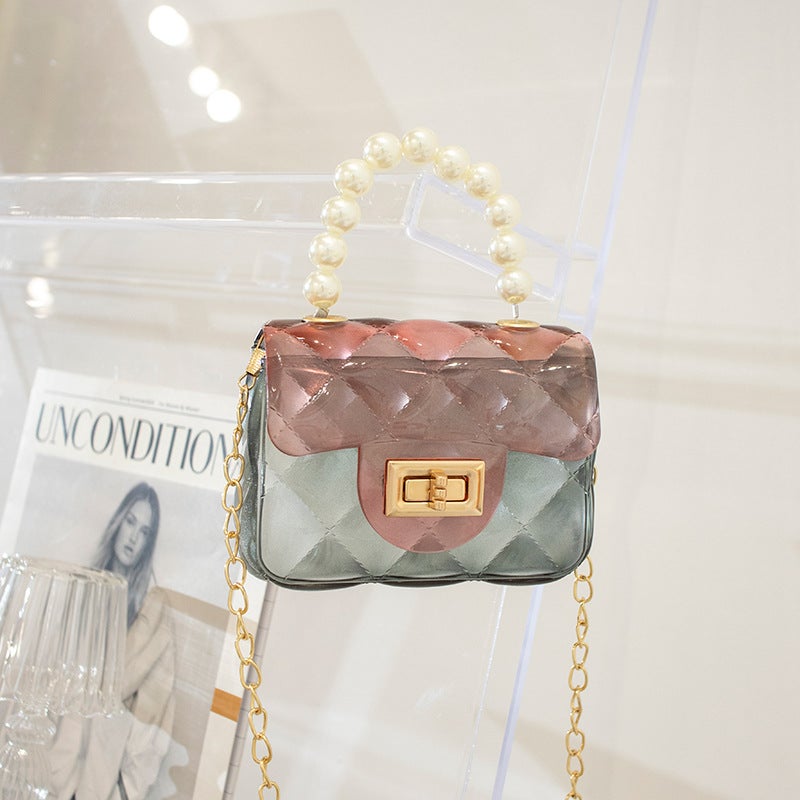 Generic Bag Women'S 2021 New Gradient Pearl Hand-Held Mini Jelly Bag ...