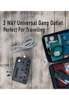 Generic Power Strips Extension Cord 3 Outlets, Power Socket with 6 USB Ports Universal Charging Socket with 2M Bold Extension Cord  - Image 3