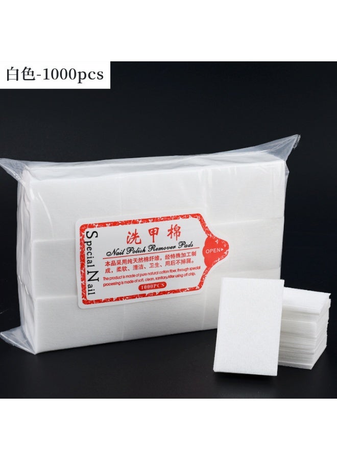 1000 Pcs Lint Free Nail Wipe Cotton Pads, Gel Nail Polish Remover Set, Nail Polish Remover Cotton Pads, Disposable Nail Wipes, Pure Natural Cotton Fiber, Suitable for Home or Salon - Image 1