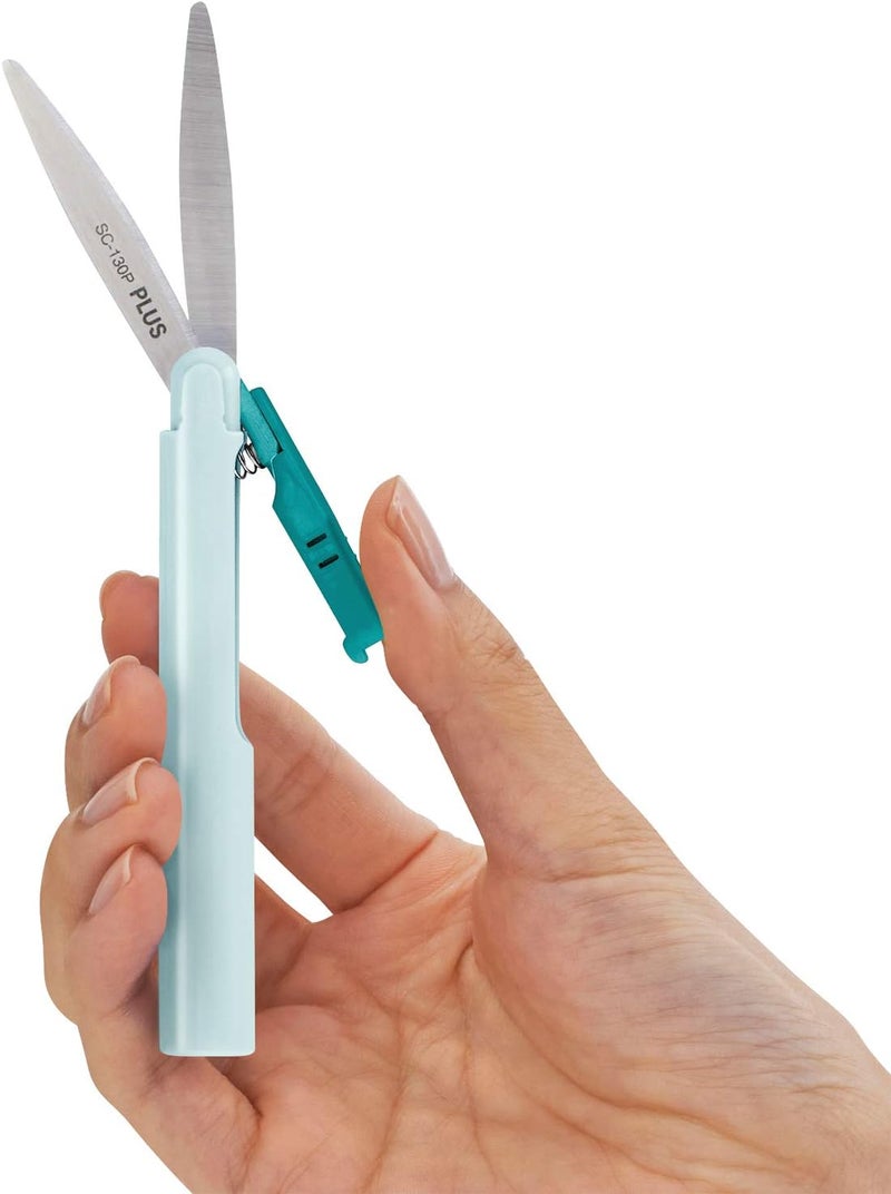 PLUS(ãƒ—ãƒ©ã‚¹) Pen Style Non-Stick Compact TSA Twiggy Scissors with Cover, Turquoise - Image 5
