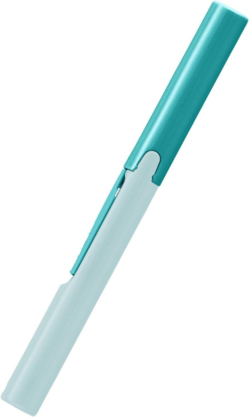 PLUS(ãƒ—ãƒ©ã‚¹) Pen Style Non-Stick Compact TSA Twiggy Scissors with Cover, Turquoise - Image 2