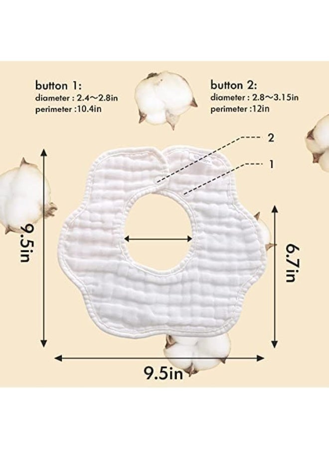 Sylqvxh Muslin Baby Bibs Drool Teething Bibs Lap-shoulder Cloths Bibs 8-Layer Organic Cotton for Unisex Boys Girls Adjustable - Image 3