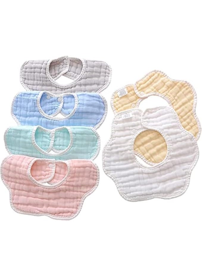 Sylqvxh Muslin Baby Bibs Drool Teething Bibs Lap-shoulder Cloths Bibs 8-Layer Organic Cotton for Unisex Boys Girls Adjustable - Image 1