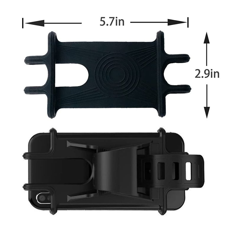 Fglmctsh Bike Motorcycle Phone Mount GPS/Map/Music Made of Durable Non-Slip Silicone.Scooter Detachable Bike Phone Holder for Handlebars,Compatible with 99% iPhone 11-17, Samsung, 4.5"-6.9" Phones - Image 2