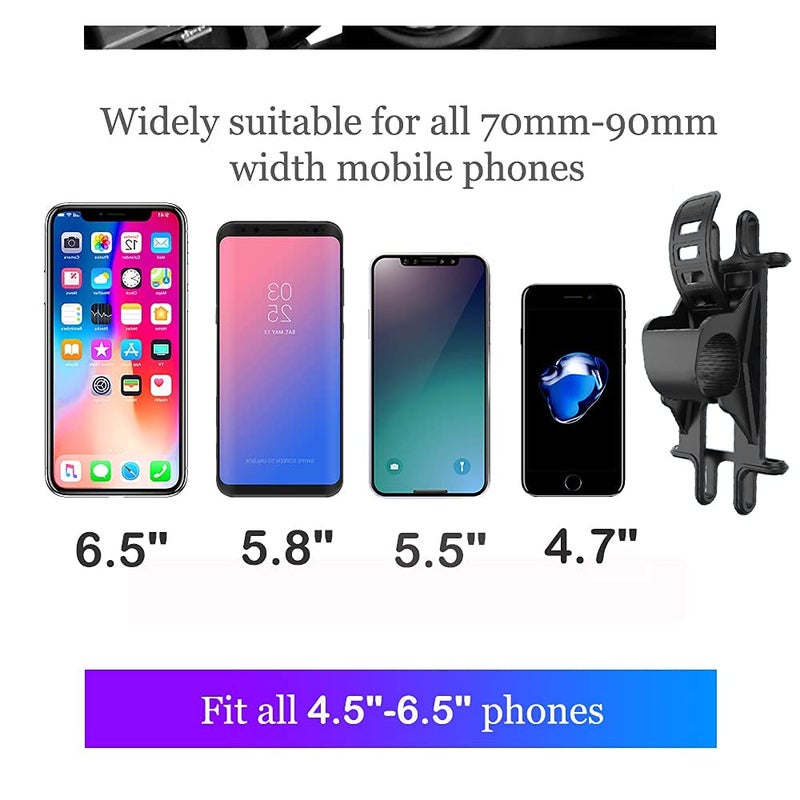 Fglmctsh Bike Motorcycle Phone Mount GPS/Map/Music Made of Durable Non-Slip Silicone.Scooter Detachable Bike Phone Holder for Handlebars,Compatible with 99% iPhone 11-17, Samsung, 4.5"-6.9" Phones - Image 5