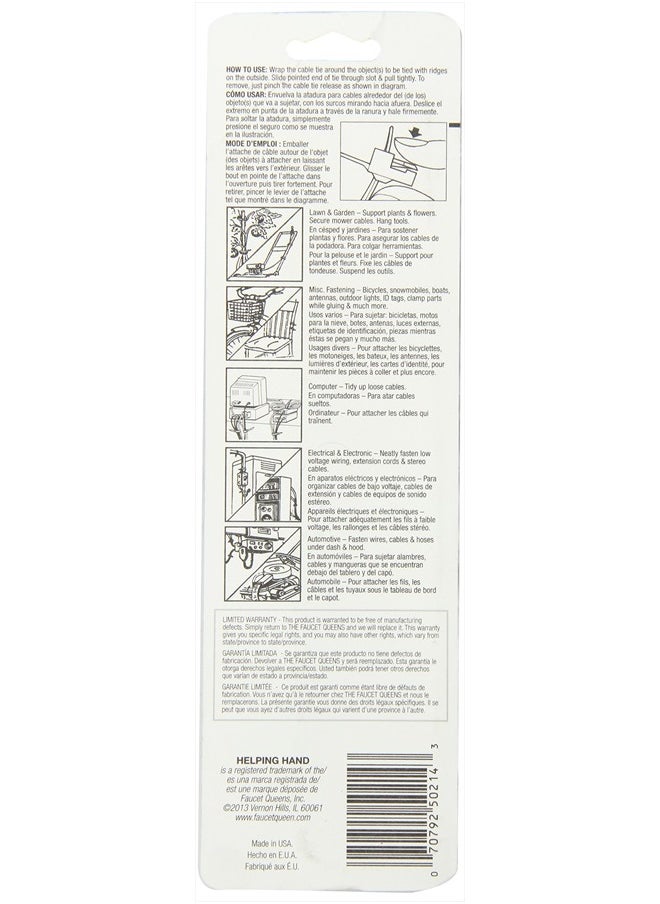 Helping Hand FQ50214 Cable Ties 8" Quick Release 15  - Image 2