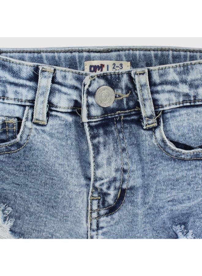 playmore Blue Ripped Jean Shorts  - Image 3