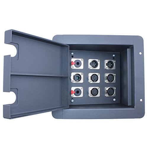MCSPROAUDIO Recessed Floor Stage Box: 4 XLR Female, 2 XLR Male, 2 1/4" TRS and 1 CAT5 - Prewired - Image 2