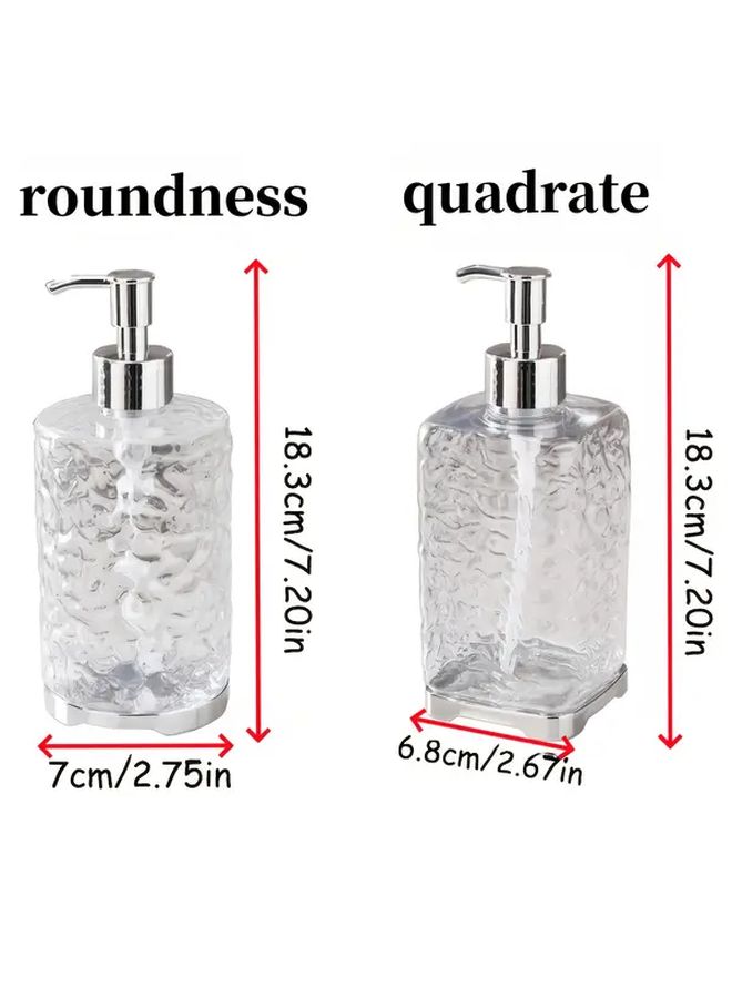 Transparent White Round Refillable Plastic Shampoo Dispenser With Pump For Hotel Home Use - Image 2