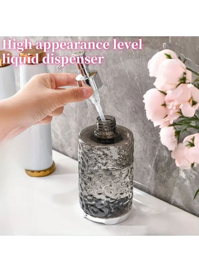 Transparent White Round Refillable Plastic Shampoo Dispenser With Pump For Hotel Home Use - Image 3