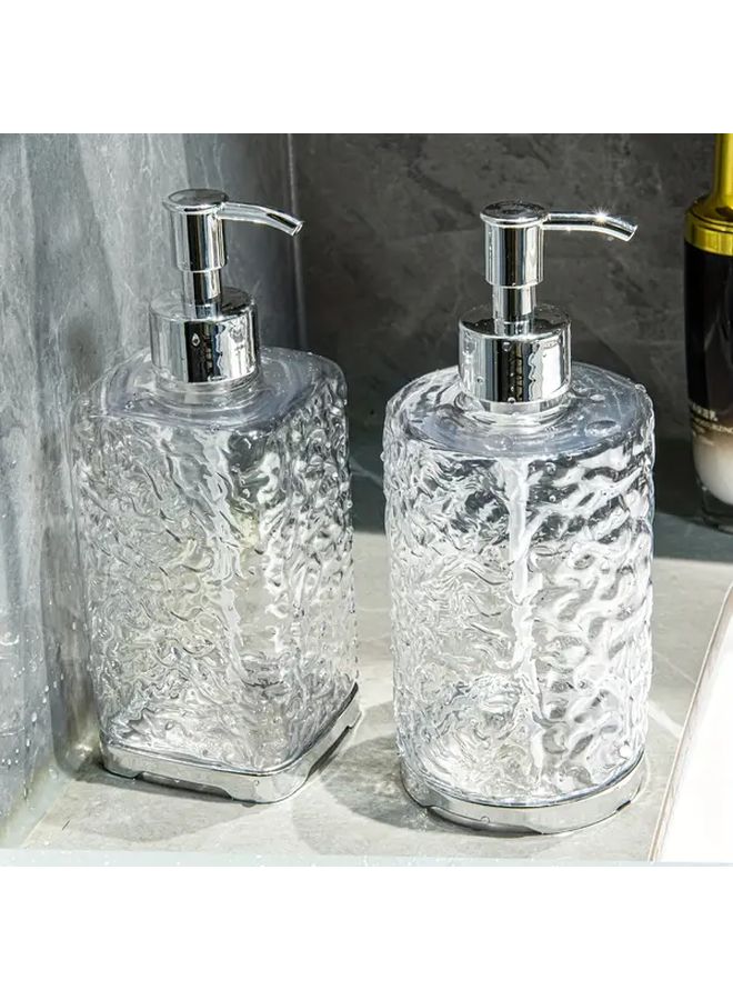 Transparent White Round Refillable Plastic Shampoo Dispenser With Pump For Hotel Home Use - Image 5