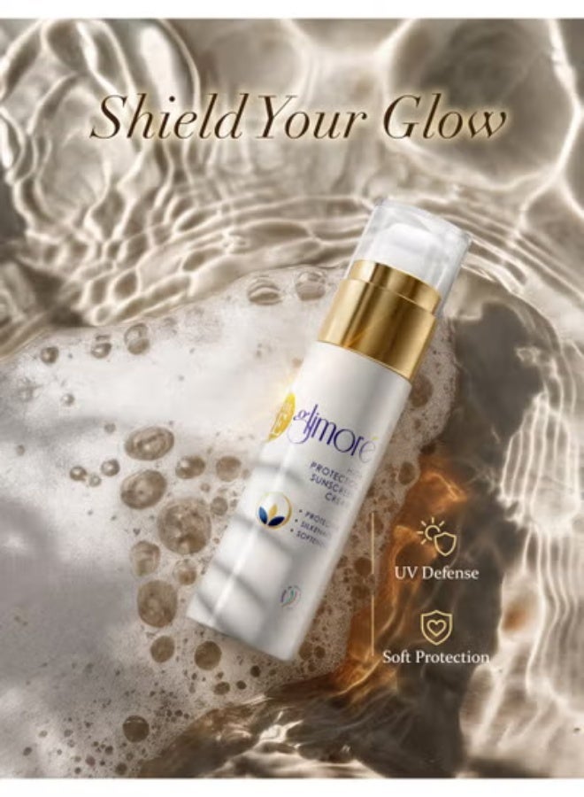 Glimore Sunscreen SPF 50 – 50 ml – Broad-Spectrum UVA/UVB Protection – Invisible, Non-Greasy, Zero White Cast – Soothing Calendula & Aloe – Lightweight Daily Face & Body Cream – Under-Makeup Friendly - Image 2