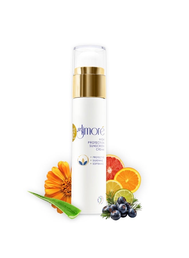 Glimore Sunscreen SPF 50 – 50 ml – Broad-Spectrum UVA/UVB Protection – Invisible, Non-Greasy, Zero White Cast – Soothing Calendula & Aloe – Lightweight Daily Face & Body Cream – Under-Makeup Friendly - Image 1