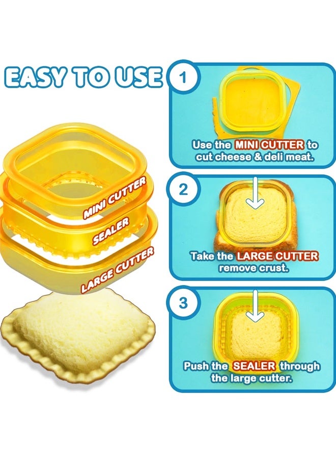 Sandwich Cutter and Sealer - Cut and Seal - Lunch Box and Bento Box - Boys, Girls, Kids Lunch - Triangle, Circle, Square - Image 3