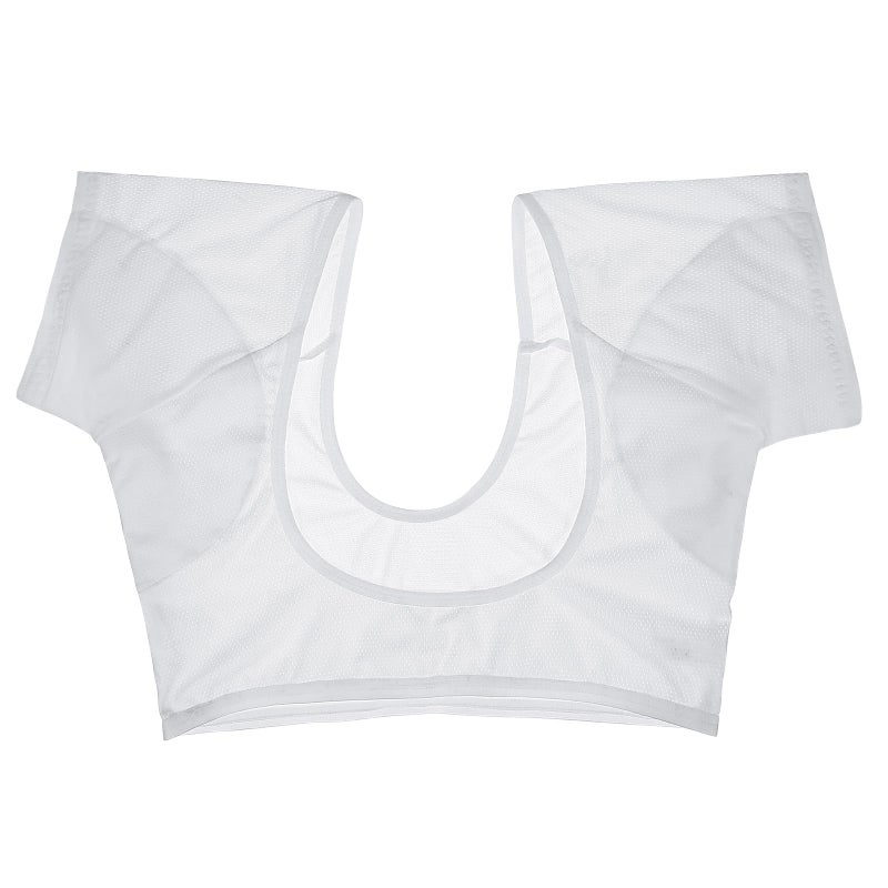 SUPVOX Underarm Sweat Pads - Washable & Breathable Sweat Guard Underwear Vest Short Sleeve Dress Armpit Pads for Women Girls Ladies White - Image 1