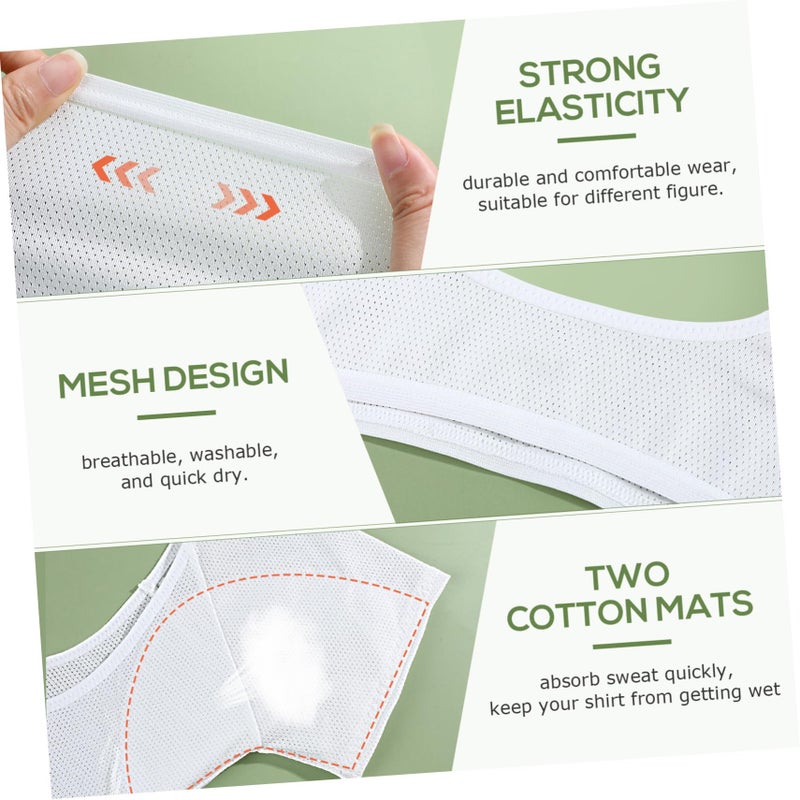 SUPVOX Underarm Sweat Pads - Washable & Breathable Sweat Guard Underwear Vest Short Sleeve Dress Armpit Pads for Women Girls Ladies White - Image 2