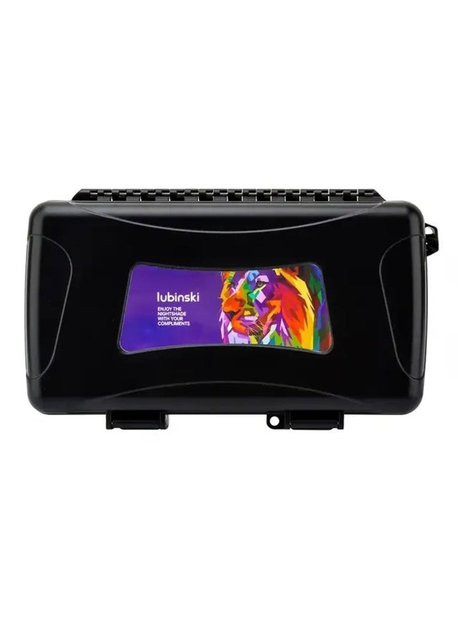 Lubinski Unbreakable Travel Humidor Case with Lion Logo | 5-Count Airtight and Watertight Storage Box - Image 1