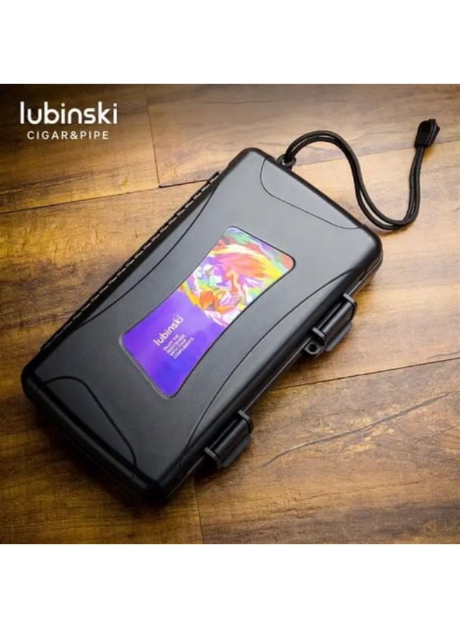 Lubinski Unbreakable Travel Humidor Case with Lion Logo | 5-Count Airtight and Watertight Storage Box - Image 2