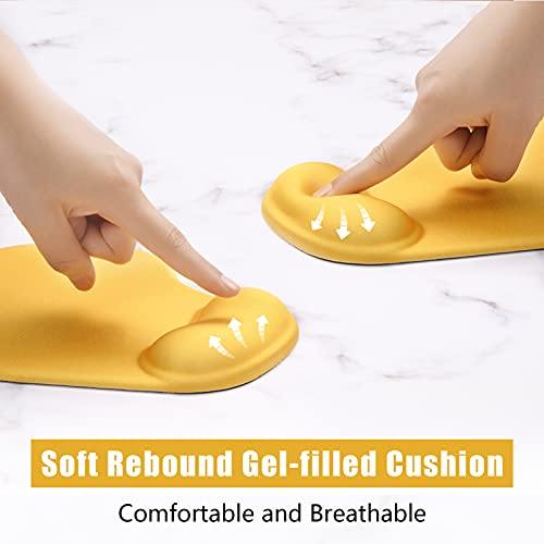 Hsurbtra Ergonomic Mouse Pad with Wrist Rest Support, Gel Mouse Pads with Non-Slip PU Base, Pain Relief Memory Foam Computer Mat, Cute Office Supplies Desk Decro Accessories, Apricot Yellow - Image 3