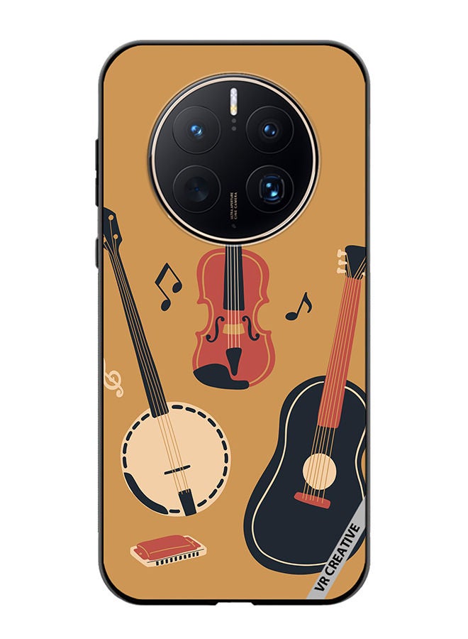 VR CREATIVE Protective Case Cover For Huawei Mate 50 Pro Banjo Acoustic Guitar Violin Notes And Harmonica Design Multicolour - Image 1