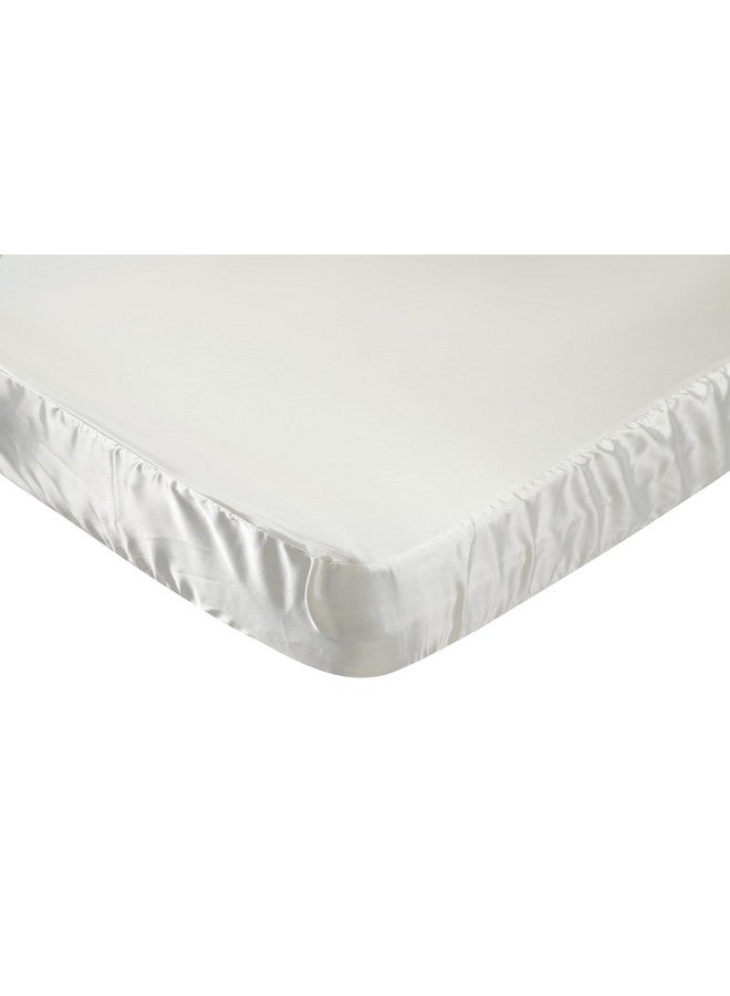 Knlpruhk Silk Fitted Crib Sheet 28" x 52" Surface (100% Pure Mulberry Silk) - 9" Deep Pocket (Satin) for Baby Hair 19 Momme 6A High Grade Fibers Ultra Soft Smooth Breathable White - Image 5