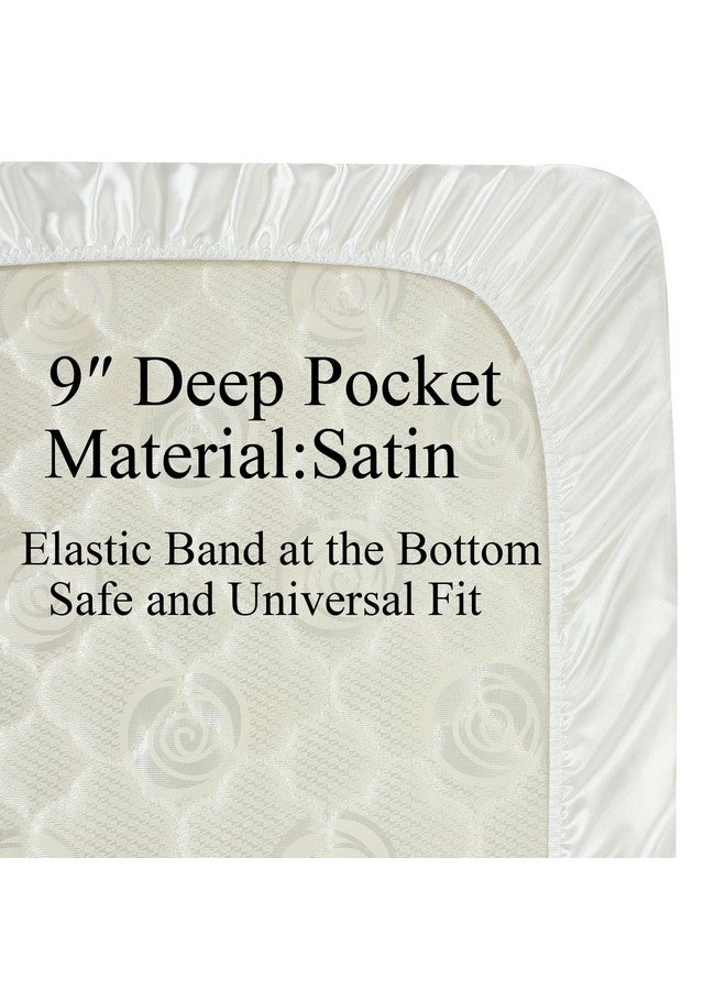 Knlpruhk Silk Fitted Crib Sheet 28" x 52" Surface (100% Pure Mulberry Silk) - 9" Deep Pocket (Satin) for Baby Hair 19 Momme 6A High Grade Fibers Ultra Soft Smooth Breathable White - Image 4