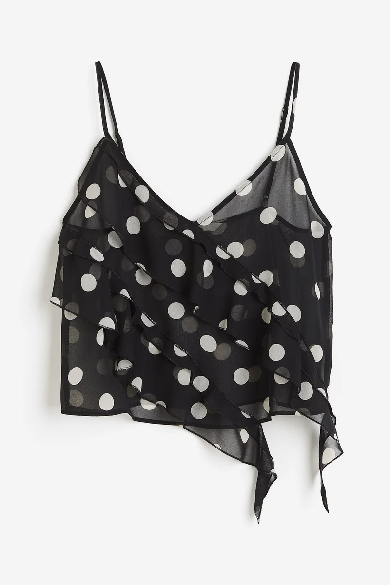 H&M Printed Mesh Crop Top