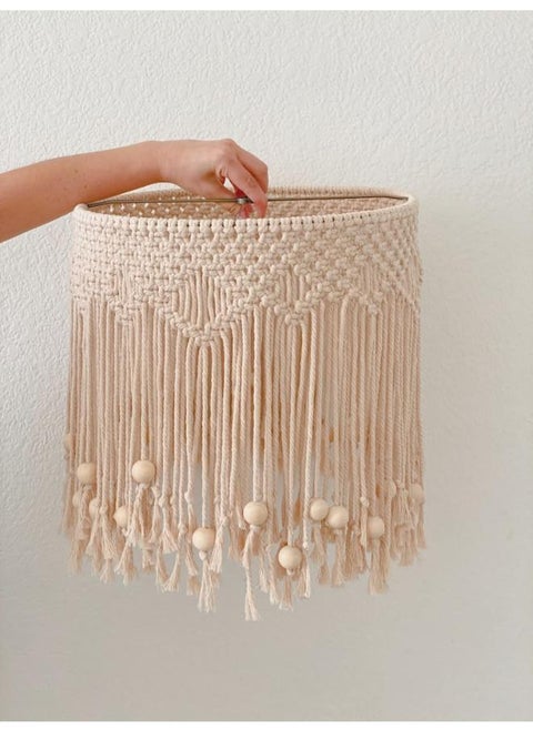 Macrame Hanging Lantern,Boho Pendant Lamp,Tassel