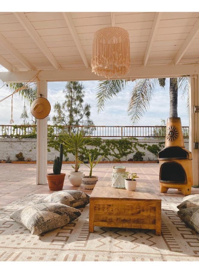 Antikiano - Macrame Hanging Lantern,Boho Pendant Lamp,Tassel - Image 1