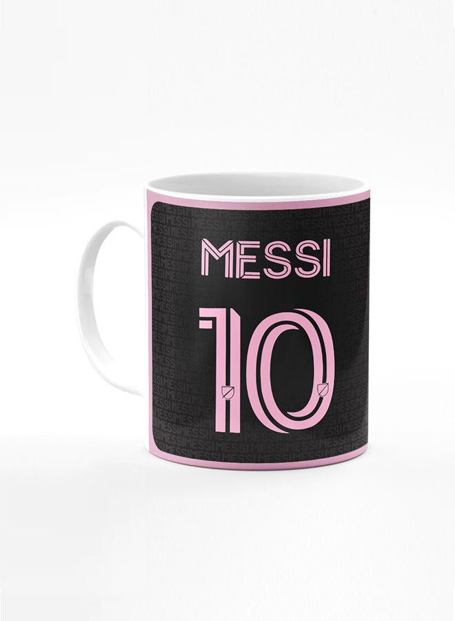 Stylizedd Designer Printed Coffee Mug with Heavy Duty Handle 11oz Ceramic Personalised Gift Mugs Cup [Microwave Safe & Dishwasher Proof]- Football Messi Jersey no 10 Design D - Image 1