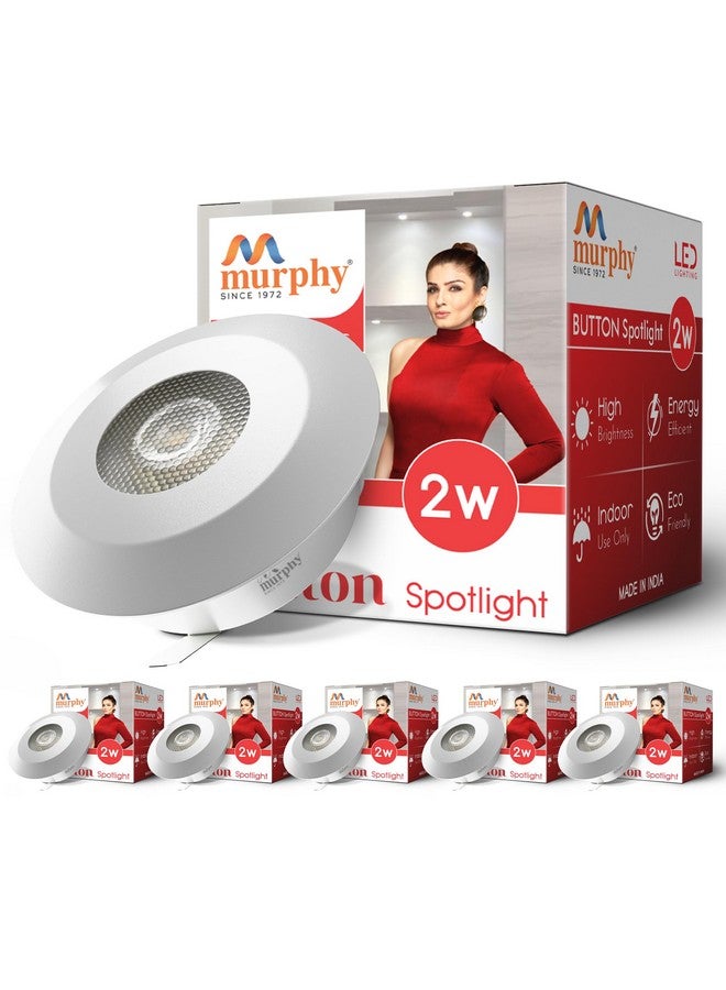 Murphy 2W LED Button Spot Lights | Pack of 6 | Warm White | Premium Mood Lighting for Home & Office - Image 1