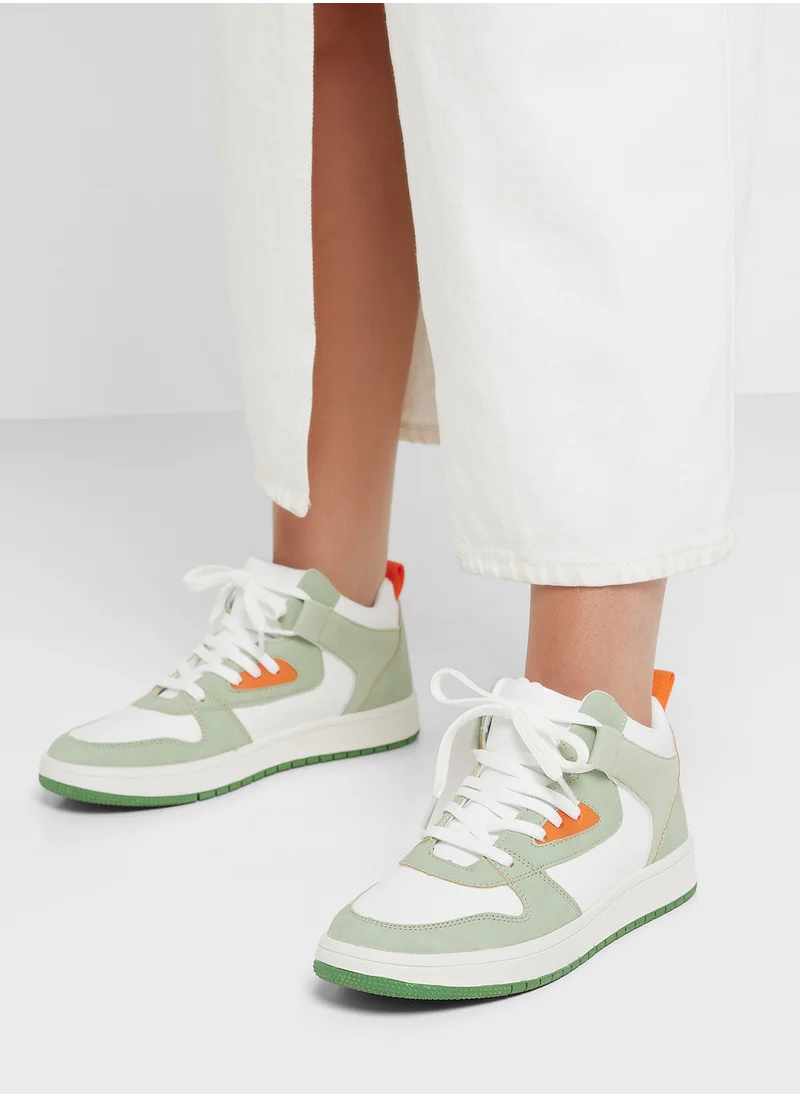جينجر Color Block High Top Sneakers