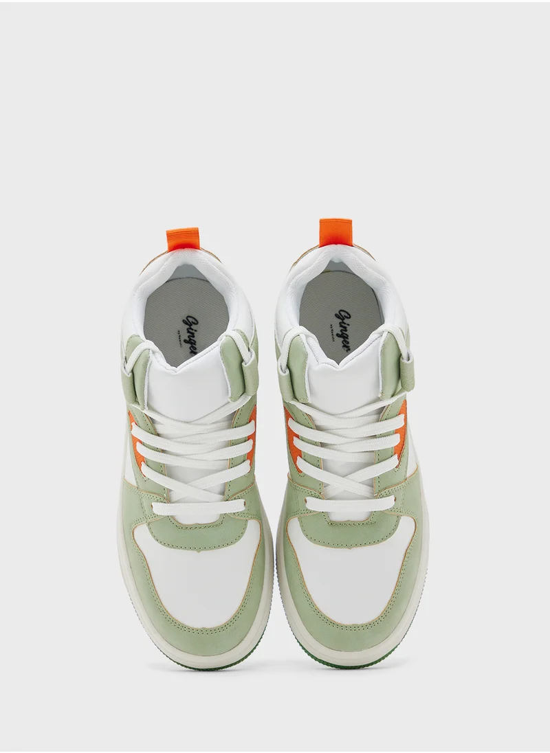 جينجر Color Block High Top Sneakers