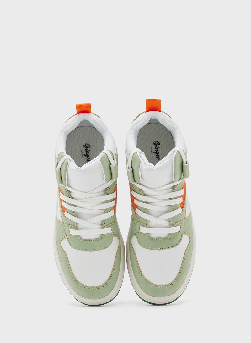 Ginger Color Block High Top Sneakers  - Image 4