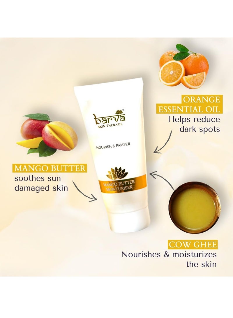 Barva Mango Butter Moisturizer Face Cream For Normal Dry Skin No Parabens Silicones Mineral Oil Colour 50ML - Image 4