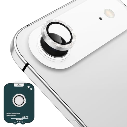 CloudValley for iPhone Air Camera Lens Protector Bling, 【Glitter Decoration】 Ultra-HD Tempered Glass Cover, Metal Lens Screen Protective Ring Accessories, Easy Installation, Glitter Silver - Image 1