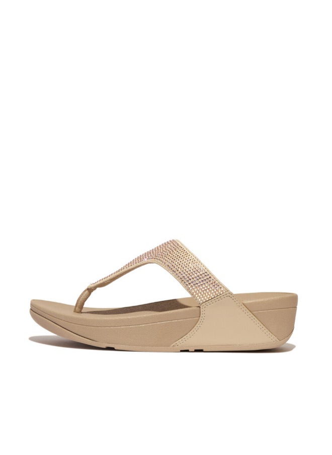 FitFlop 049-845 Fitflop Ladies Lulu Crystal Embellished Toe-Post Sandals EC5-A94  Beige  - Image 2