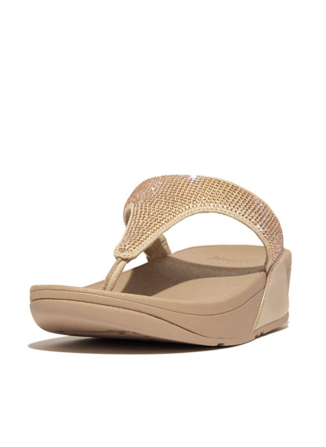 FitFlop 049-845 Fitflop Ladies Lulu Crystal Embellished Toe-Post Sandals EC5-A94  Beige  - Image 1