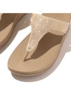 FitFlop 049-845 Fitflop Ladies Lulu Crystal Embellished Toe-Post Sandals EC5-A94  Beige  - Image 4