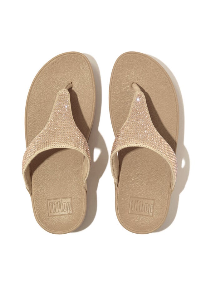FitFlop 049-845 Fitflop Ladies Lulu Crystal Embellished Toe-Post Sandals EC5-A94  Beige  - Image 3