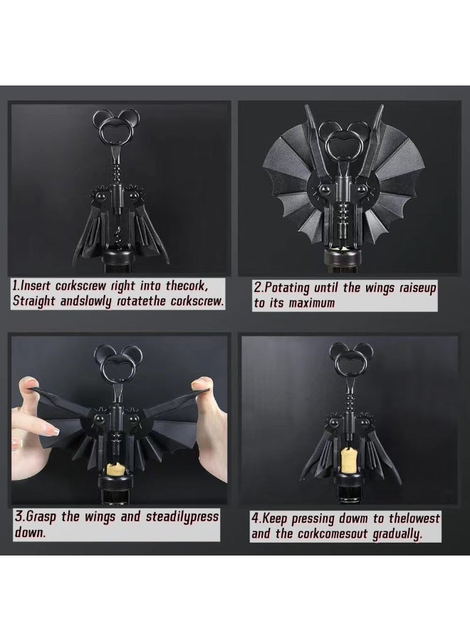 فتاحة زجاجات للنبيذ والبيرة 2 في 1 من Bat، فتاحة زجاجات معدنية متعددة الاستخدام - Image 3